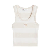 Canotta crop slim fit con distintivo Tommy Donna Tommy Hilfiger Jeans Tommy Hilfiger Jeans