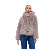 Cappotto corto in finta pelliccia a pelo lungo con cappuccio Donna Attentif Paris - Follower SRL
