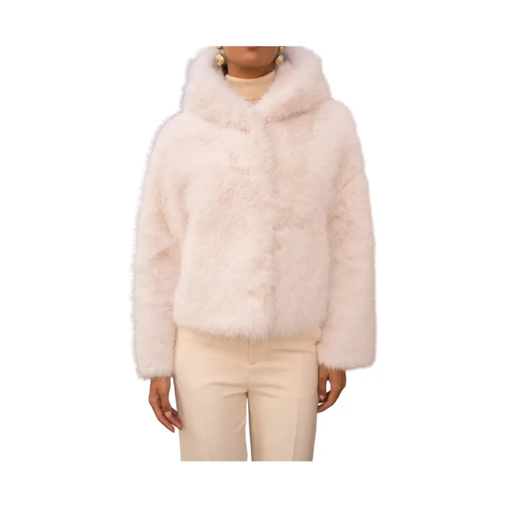 Cappotto corto in finta pelliccia a pelo lungo con cappuccio Donna Attentif Paris Attentif Paris