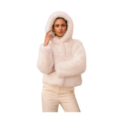 Cappotto corto in finta pelliccia a pelo lungo con cappuccio Donna Attentif Paris Attentif Paris