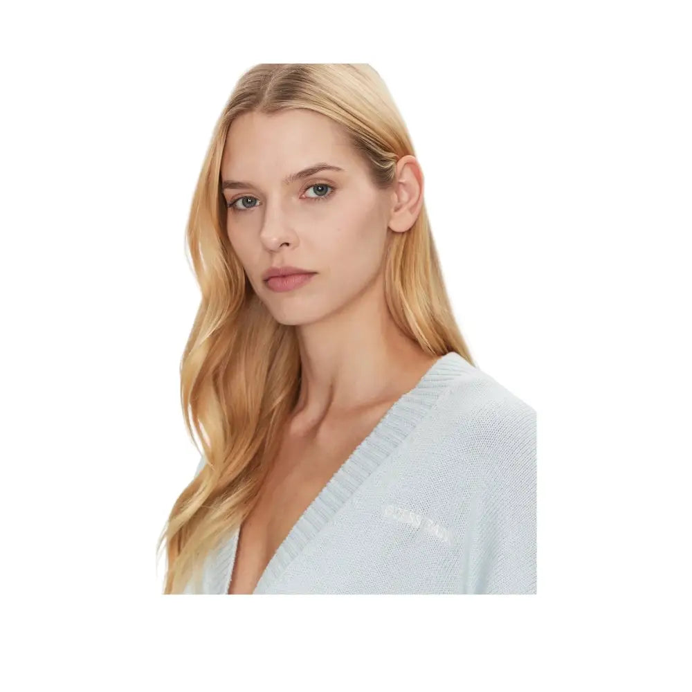 Cardigan Donna Guess Jeans varsity logo ricamato Guess Jeans