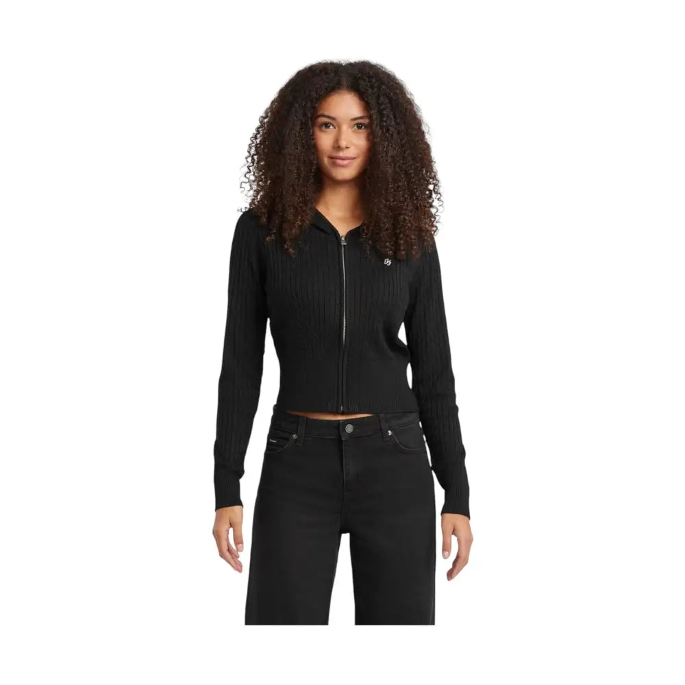 Cardigan in maglia a trecce con cappuccio Donna Guess Jeans Guess Jeans