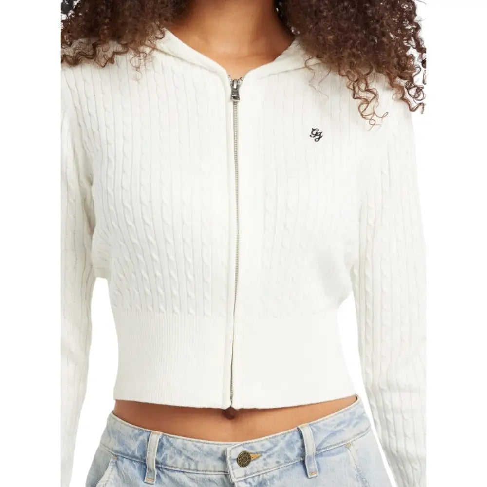 Cardigan in maglia a trecce con cappuccio Donna Guess Jeans Guess Jeans