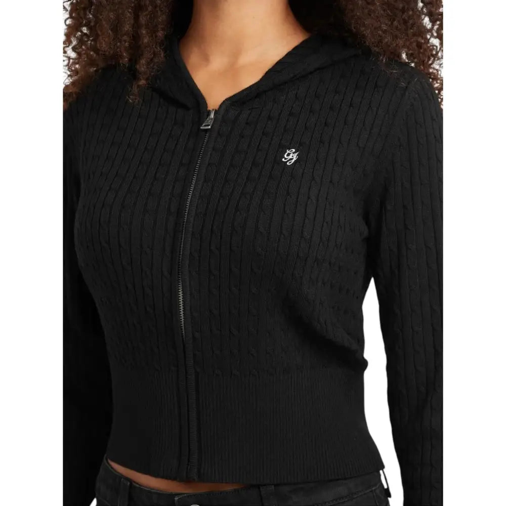 Cardigan in maglia a trecce con cappuccio Donna Guess Jeans Guess Jeans
