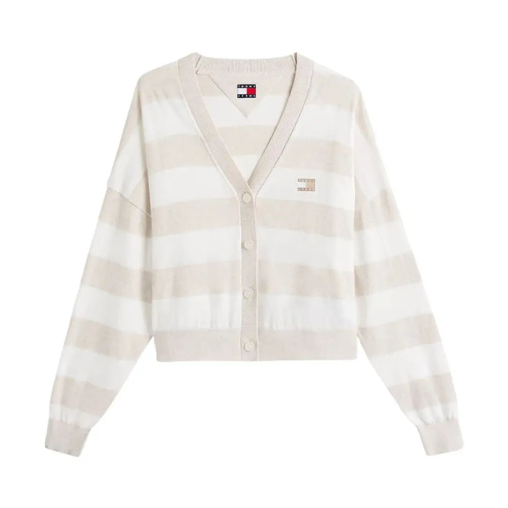 Cardigan relaxed fit a righe con distintivo Donna Tommy Hilfiger Jeans Tommy Hilfiger Jeans