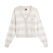 Cardigan relaxed fit a righe con distintivo Donna Tommy Hilfiger Jeans Tommy Hilfiger Jeans