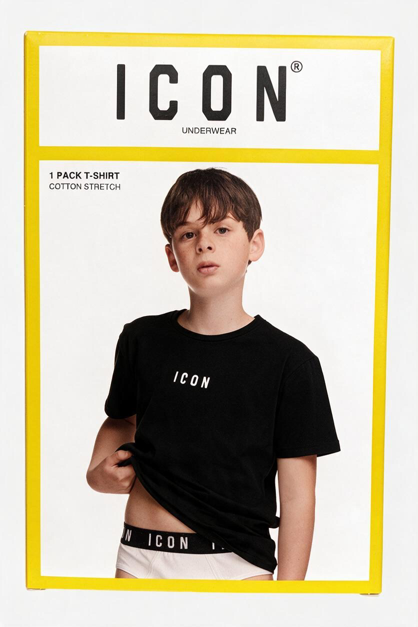 1 Pack T-shirt Bambino Nero ICON