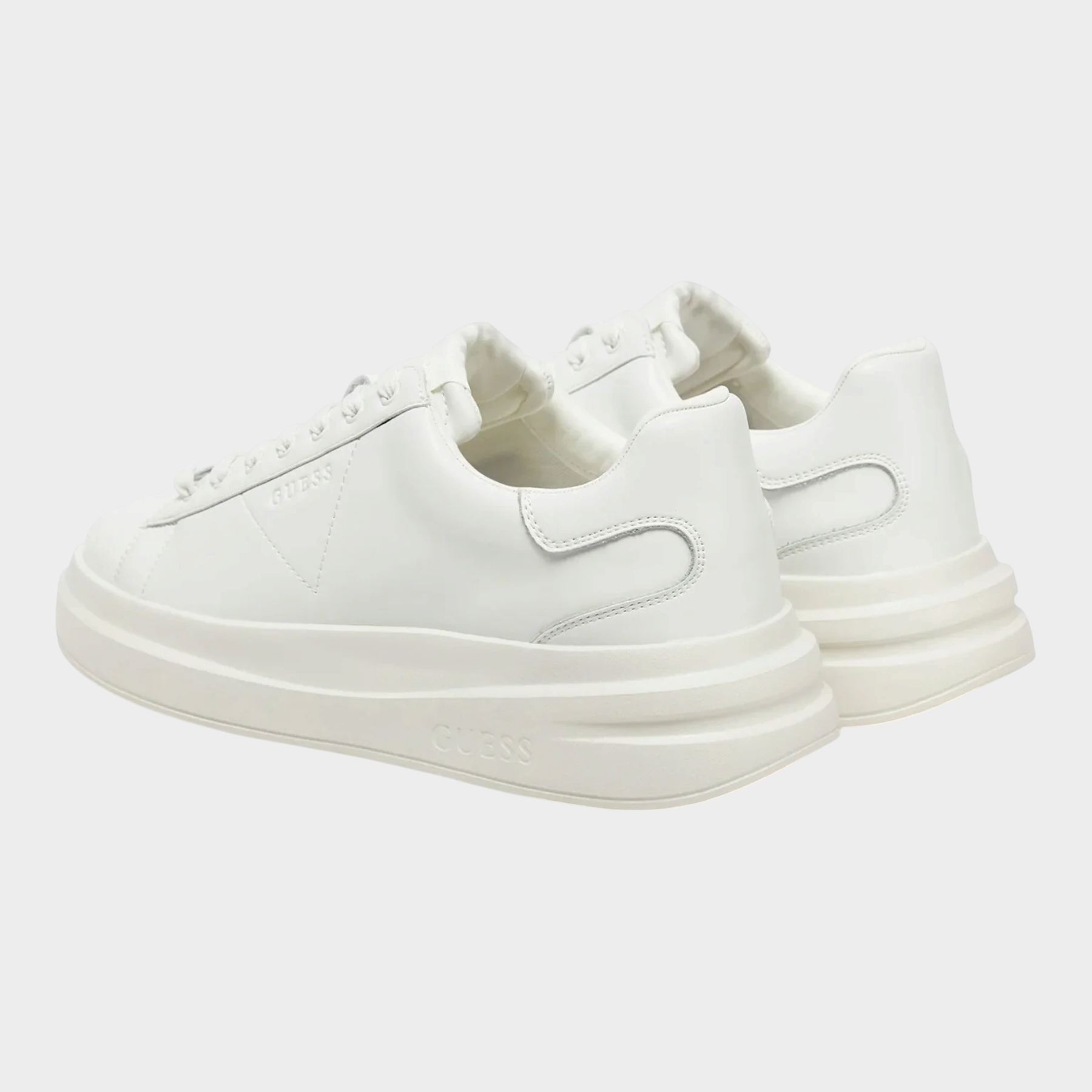 Sneaker uomo Follower SRL GUESS Elba bianche in pelle con suola platform e logo 4G in rilievo