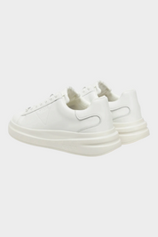 Sneaker uomo Follower SRL GUESS Elba bianche in pelle con suola platform e logo 4G in rilievo