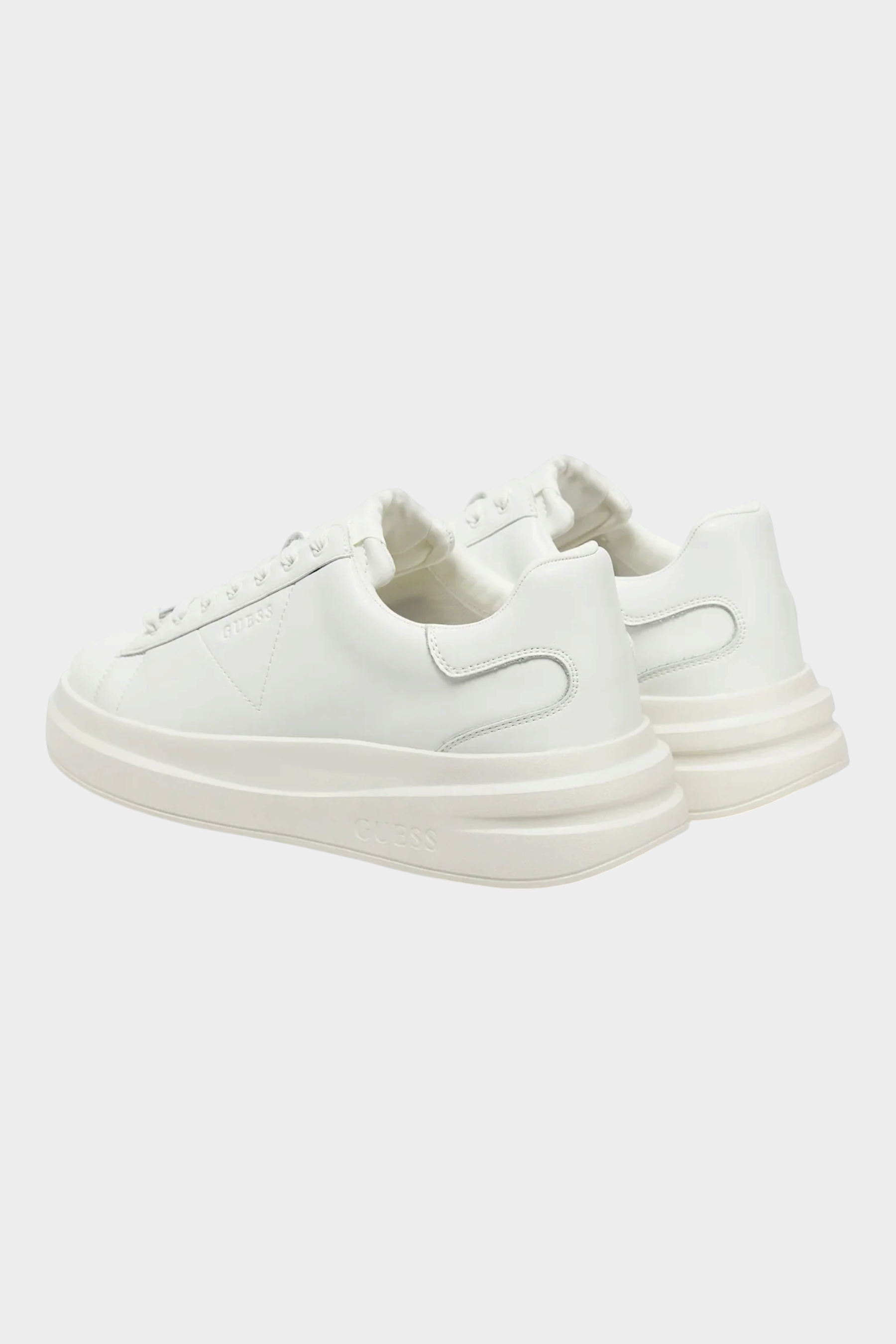 Sneaker uomo Follower SRL GUESS Elba bianche in pelle con suola platform e logo 4G in rilievo
