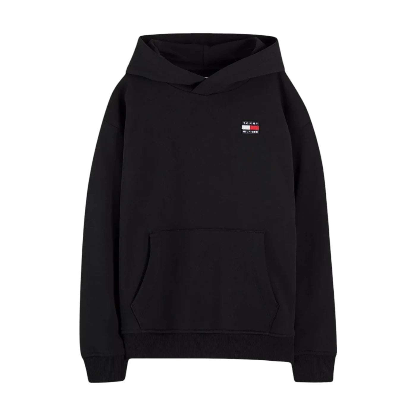 Felpa con cappuccio logo iconico bambino nero tommy hilfiger - felpe