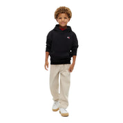Felpa con cappuccio logo iconico bambino nero tommy hilfiger - felpe