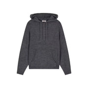Felpa con cappuccio logo ricamato uomo grigio guess - felpe