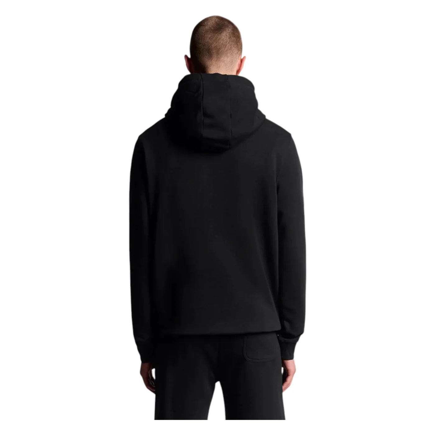 Felpa con cappuccio uomo Lyle e Scott nera con design minimalista in tessuto morbido e liscio