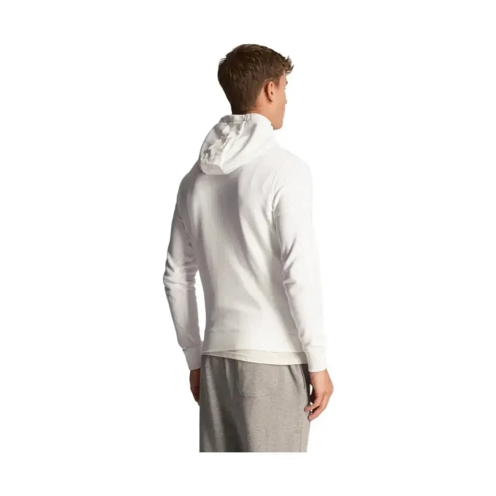 Felpa con cappuccio uomo lyle e scott bianca con vestibilità morbida e polsini a coste in tessuto confortevole