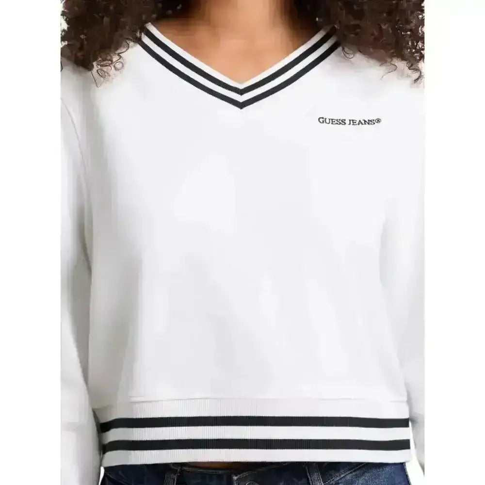 Felpa cropped scollo a V Donna Guess Jeans - Follower SRL