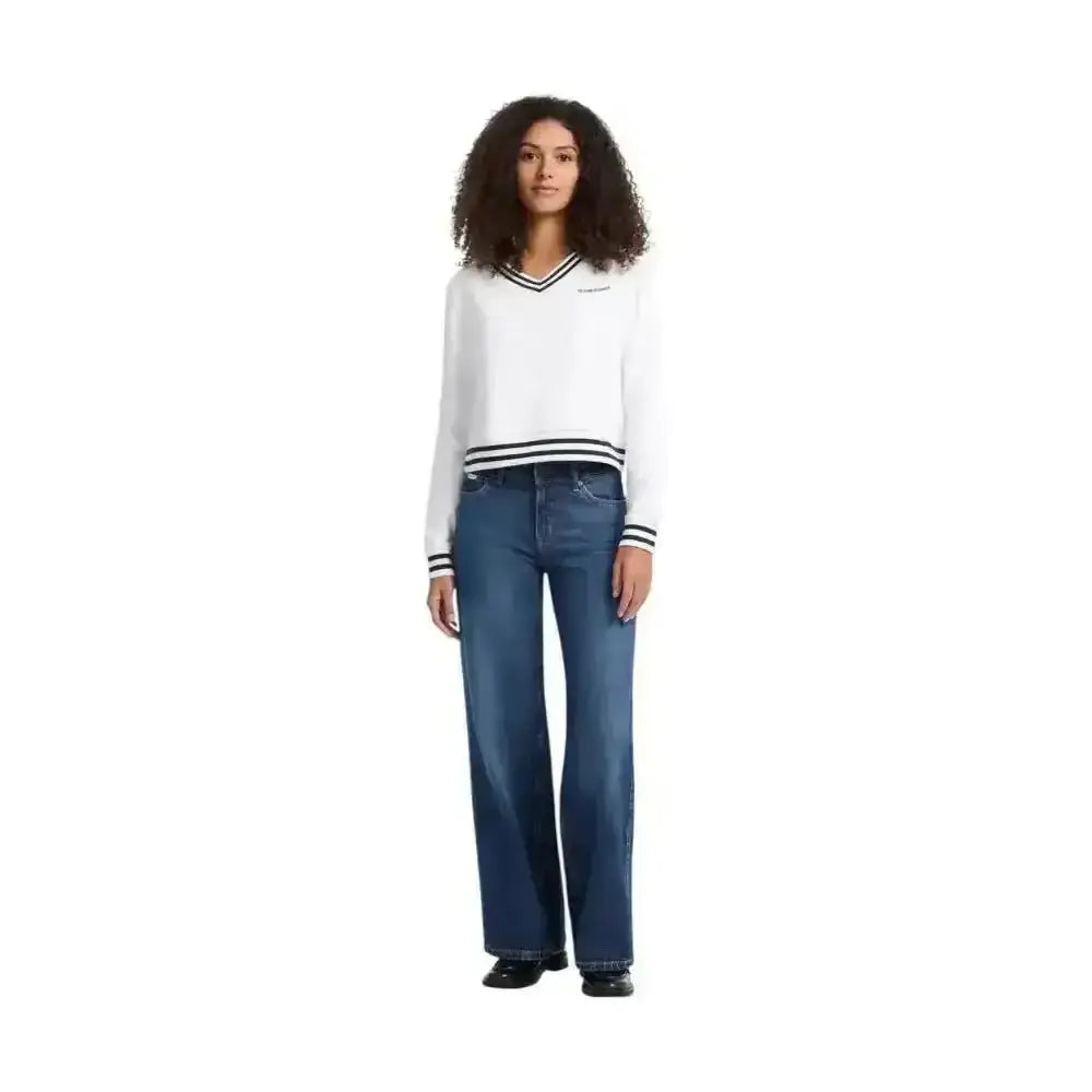 Felpa cropped scollo a V Donna Guess Jeans - Follower SRL