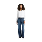 Felpa cropped scollo a V Donna Guess Jeans - Follower SRL