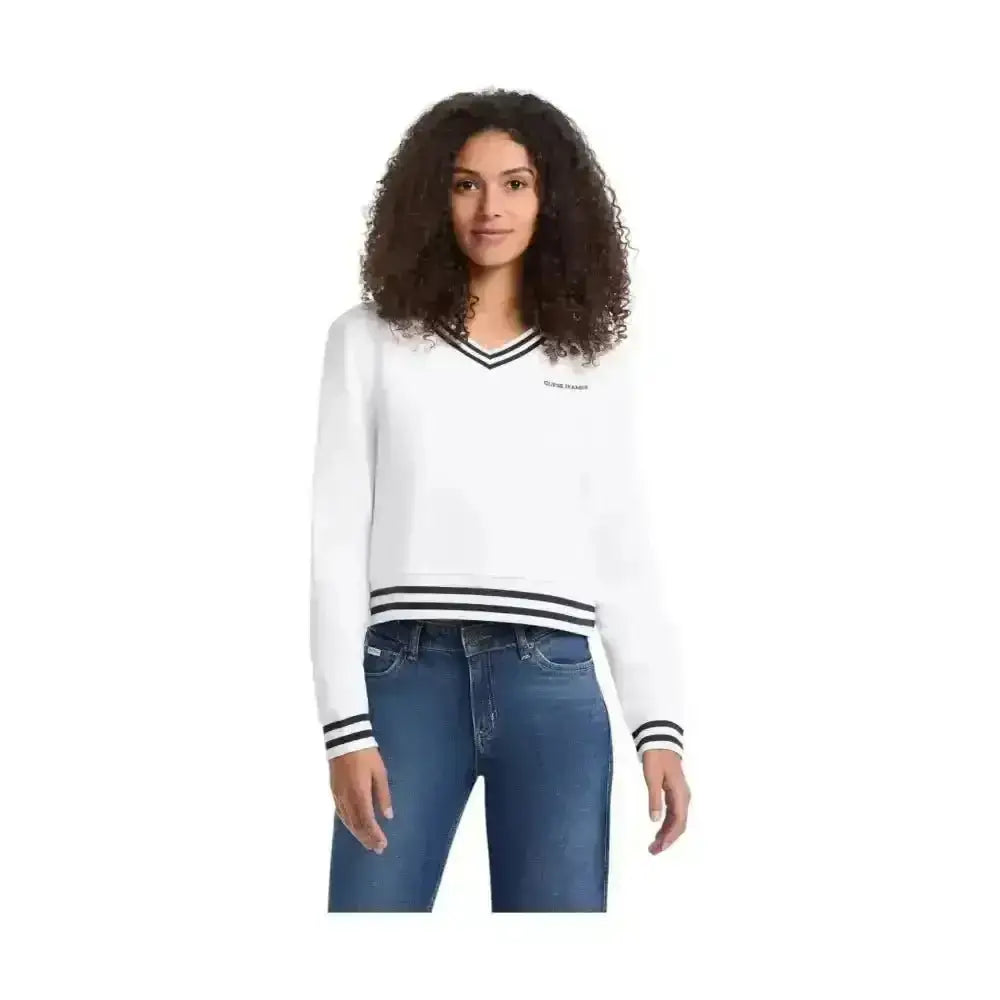 Felpa cropped scollo a V Donna Guess Jeans - Follower SRL
