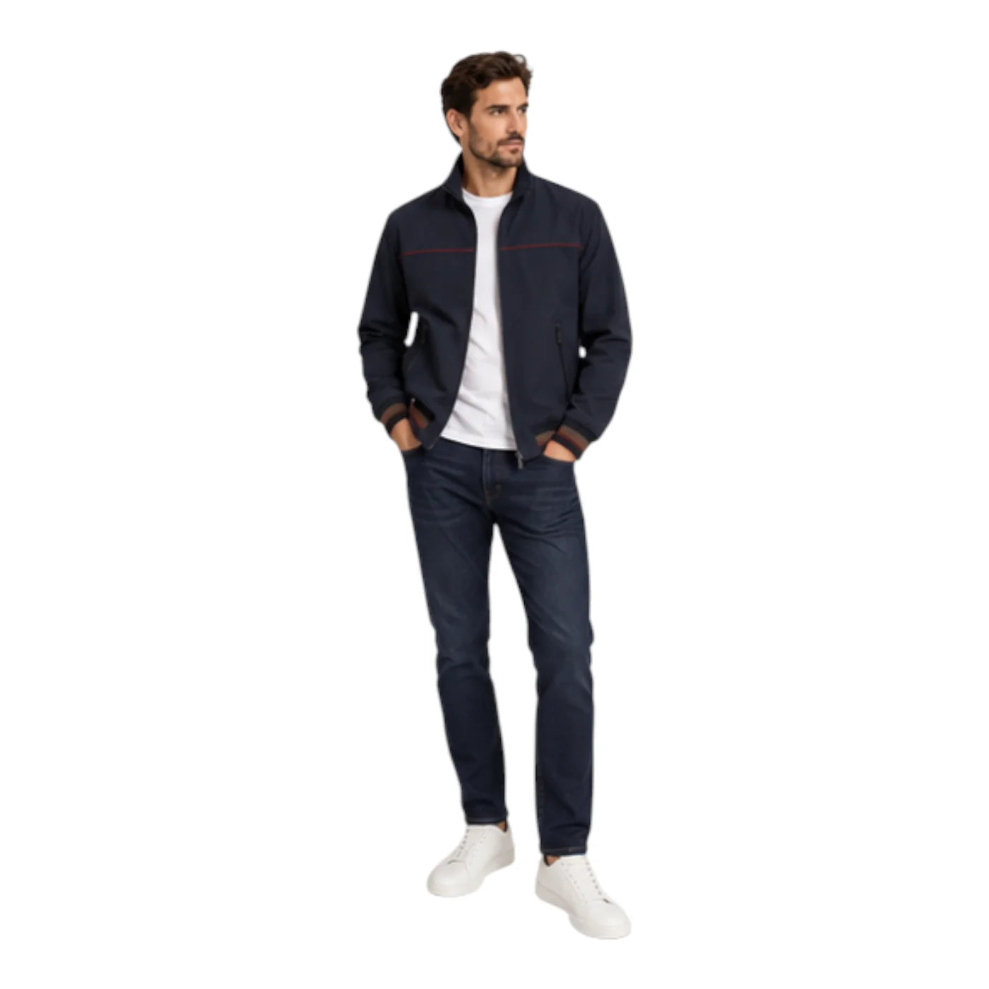 Felpa full in tessuto tecnico zip uomo blu guess - felpe