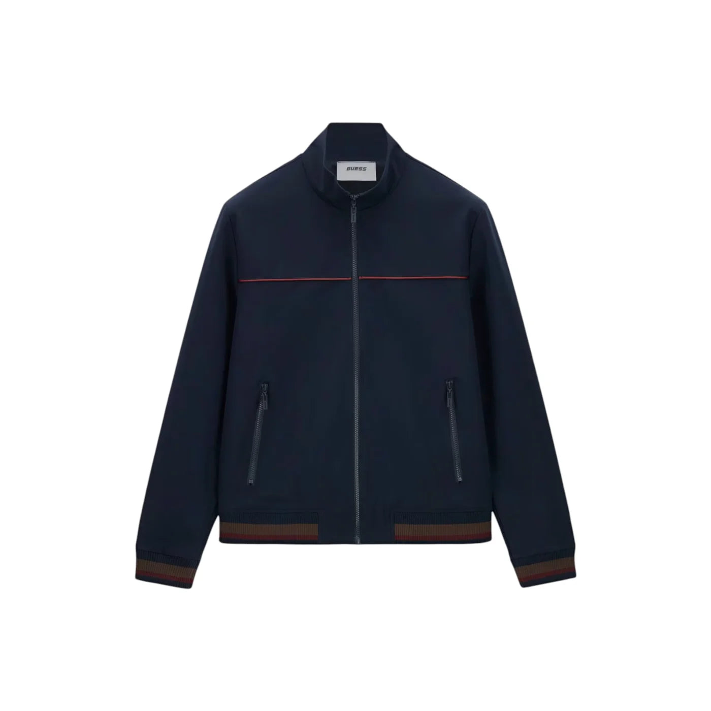 Felpa full in tessuto tecnico zip uomo blu guess - felpe