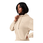 Felpa full zip in misto viscosa donna beige guess - felpe