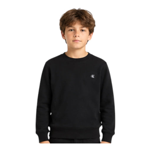 Felpa girocollo bambino nero calvin klein - felpe