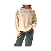 Felpa girocollo con gemme applicate Donna Please Please