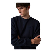 Felpa girocollo con logo uomo blu guess - felpe
