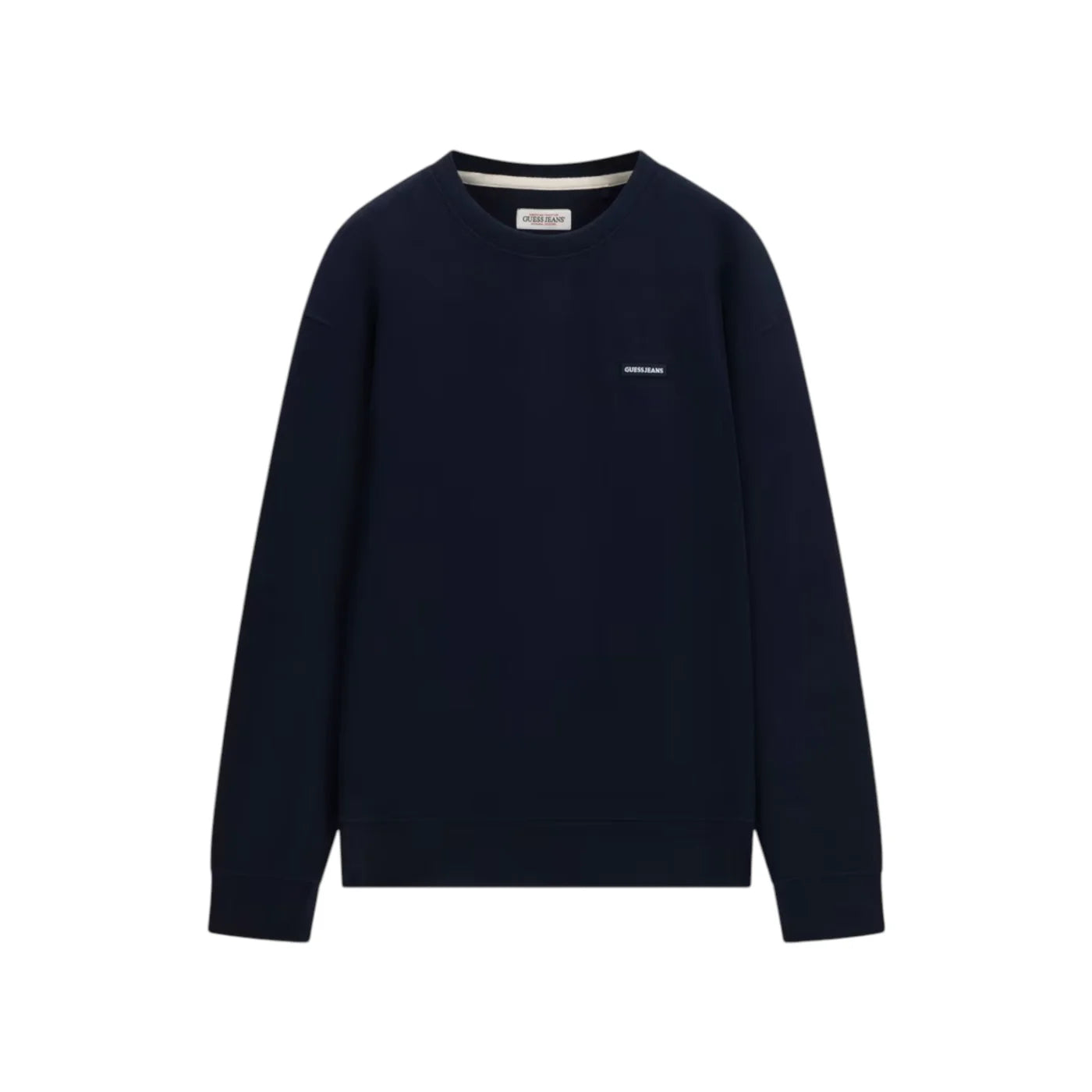 Felpa girocollo con logo uomo blu guess - felpe