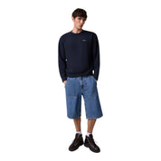 Felpa girocollo con logo uomo blu guess - felpe