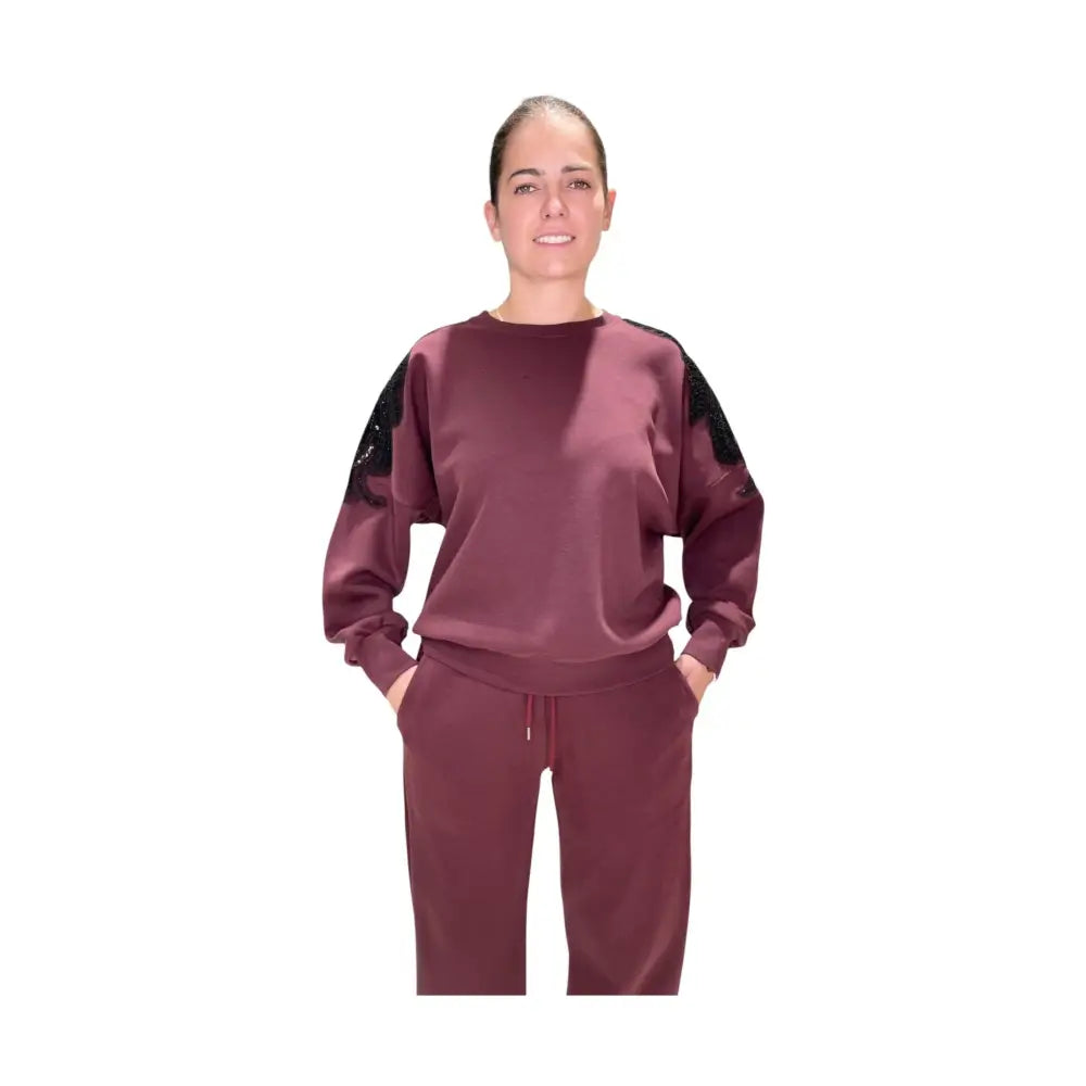 Felpa girocollo con pailletes Donna Please Please