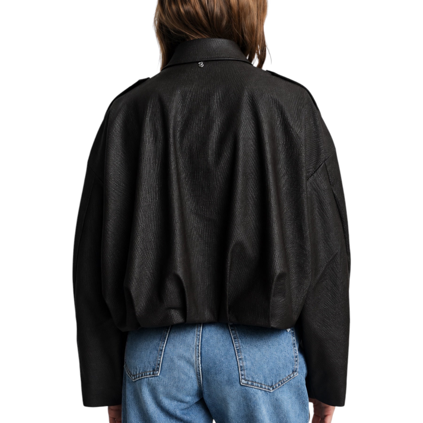 Giacca in ecopelle corta donna nero please - giacche