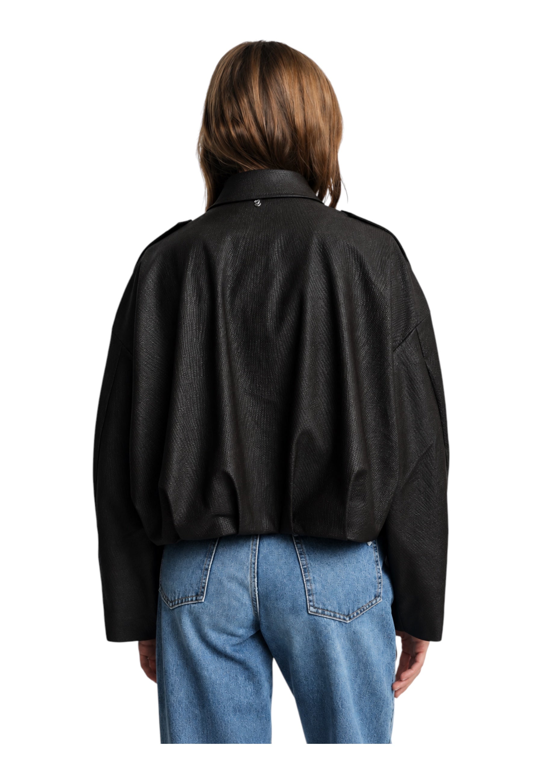 Giacca in ecopelle corta Donna Nero PLEASE