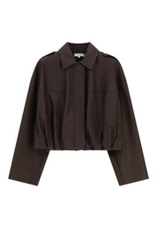 Giacca in ecopelle corta Donna Marrone PLEASE