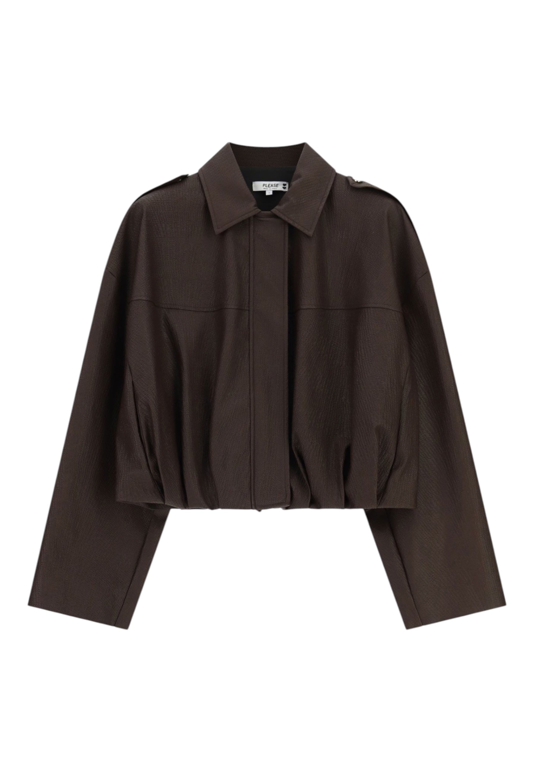 Giacca in ecopelle corta Donna Marrone PLEASE
