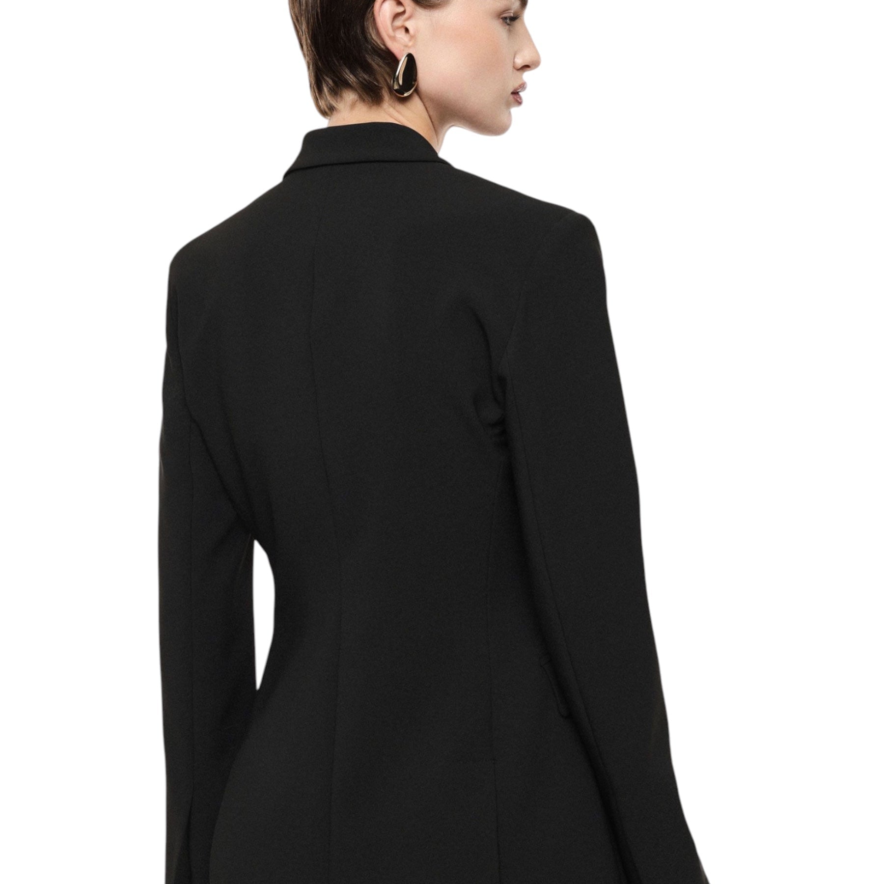 Blazer doppiopetto con tasche a pattina donna nero imperial