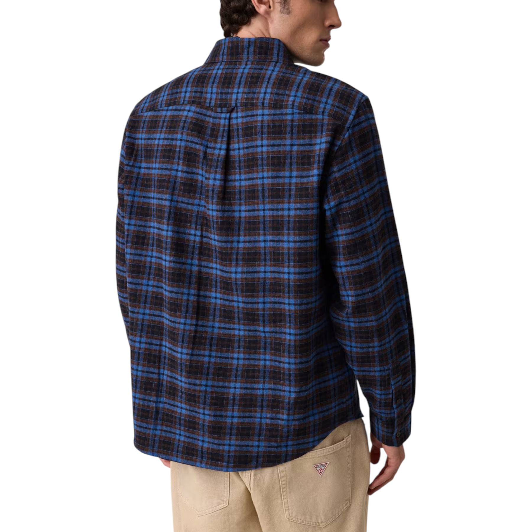 Camicia in flanella uomo blu guess - camicie