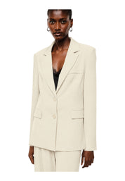 Blazer monopetto con tasche a patta laterali donna avorio imperial