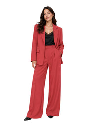 Blazer monopetto con tasche a patta laterali donna rosa imperial