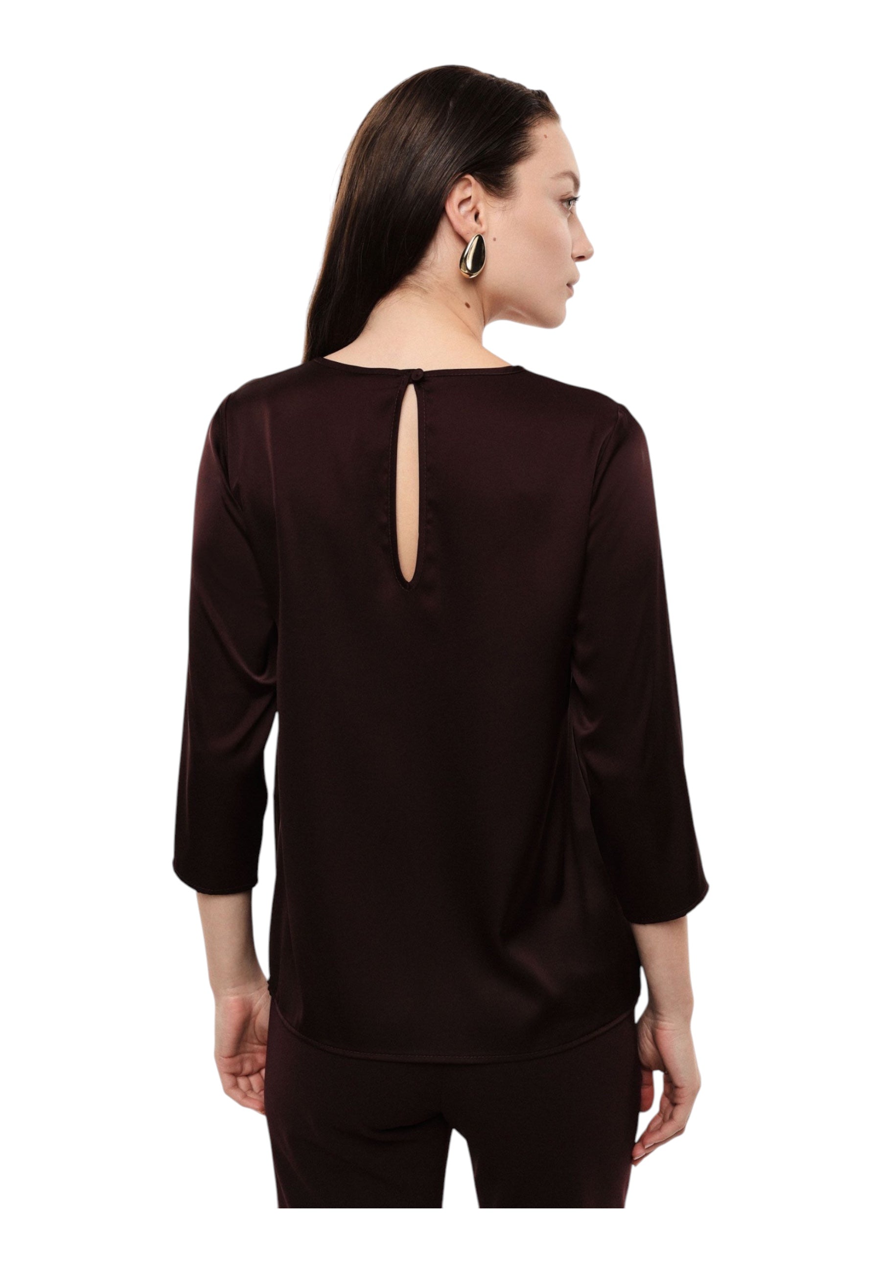 Blusa ampia con maniche tre quarti donna bordeaux imperial - camicie