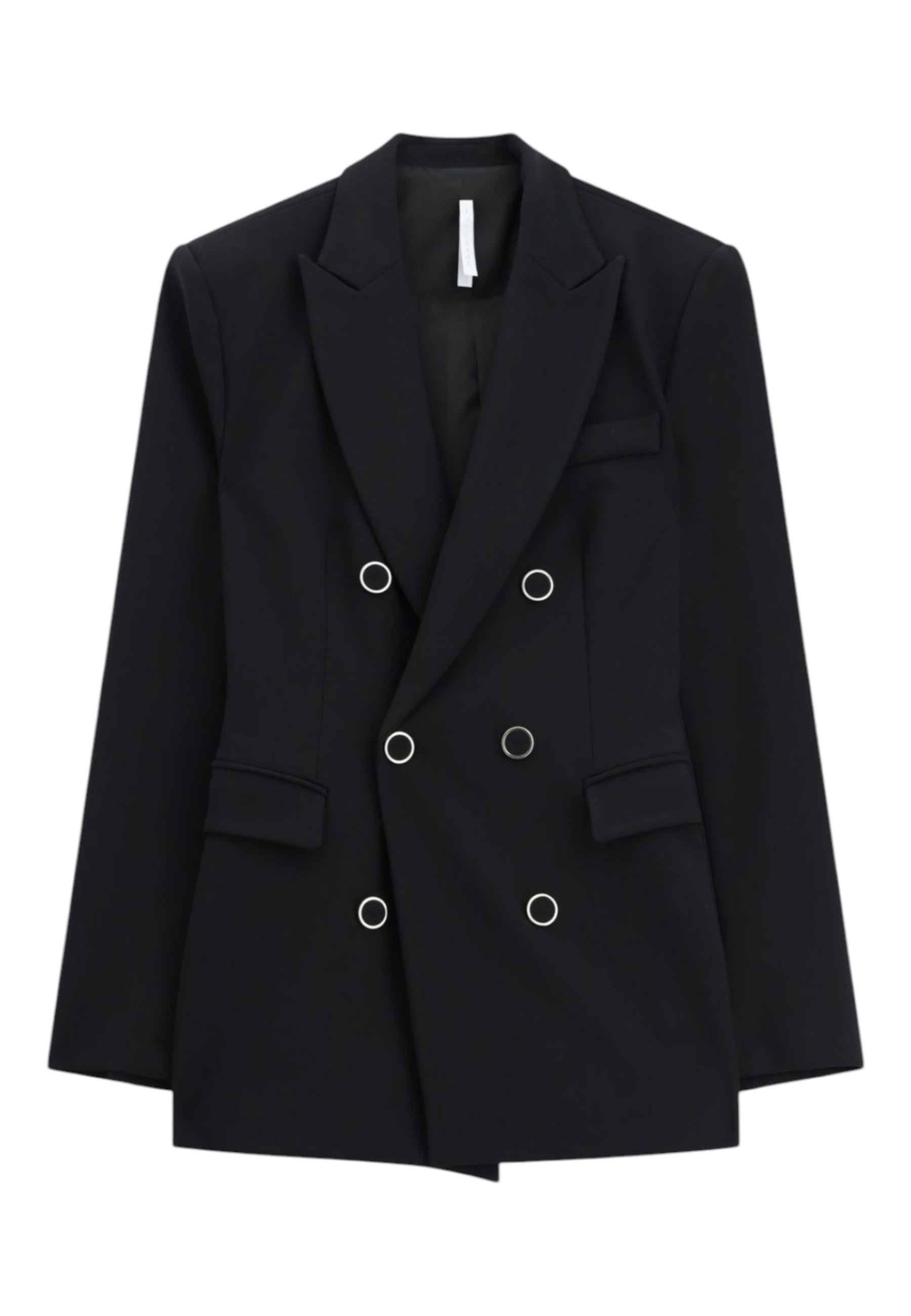 Blazer doppiopetto con tasche a pattina donna nero imperial