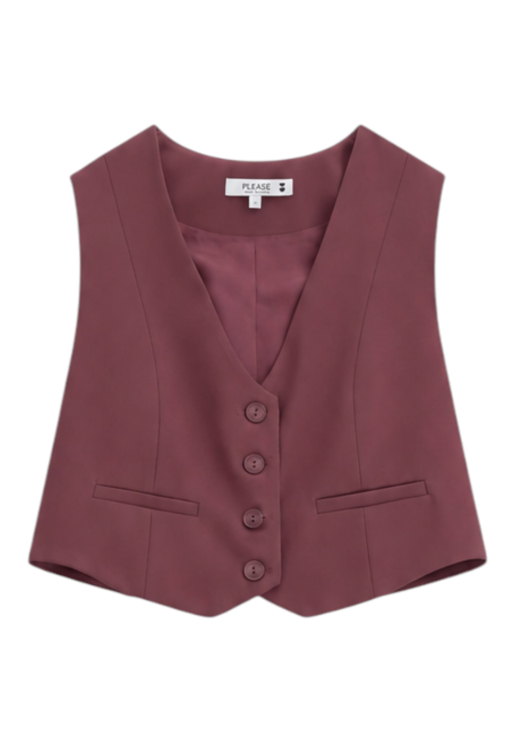 Gilet cropped Donna Bordeaux PLEASE