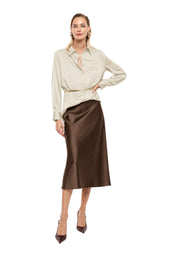 Camicia regular-fit con cintura decorativa donna avorio imperial - camicie
