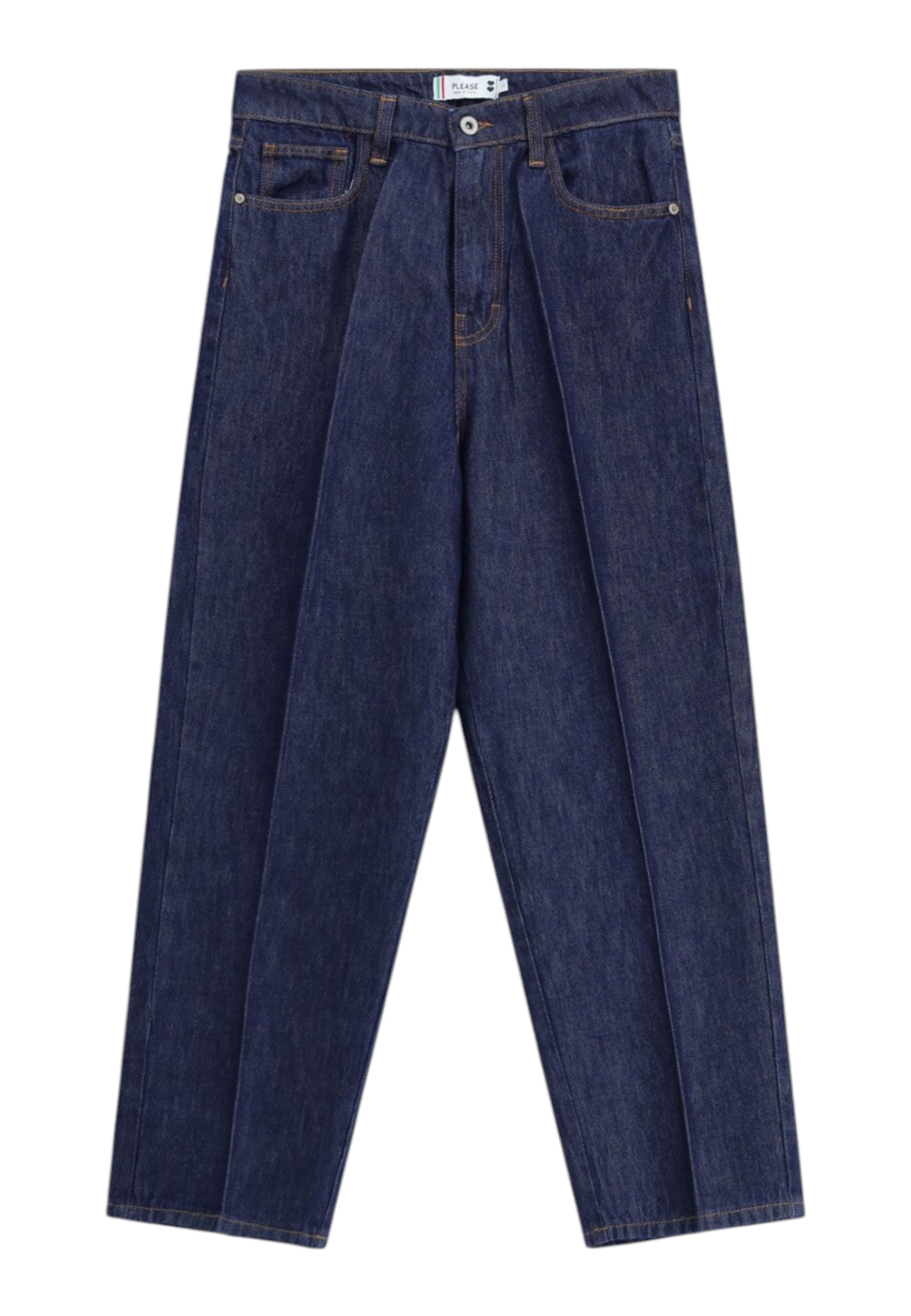 Jeans baloon fit vita alta pinces Uomo Blu PLEASE
