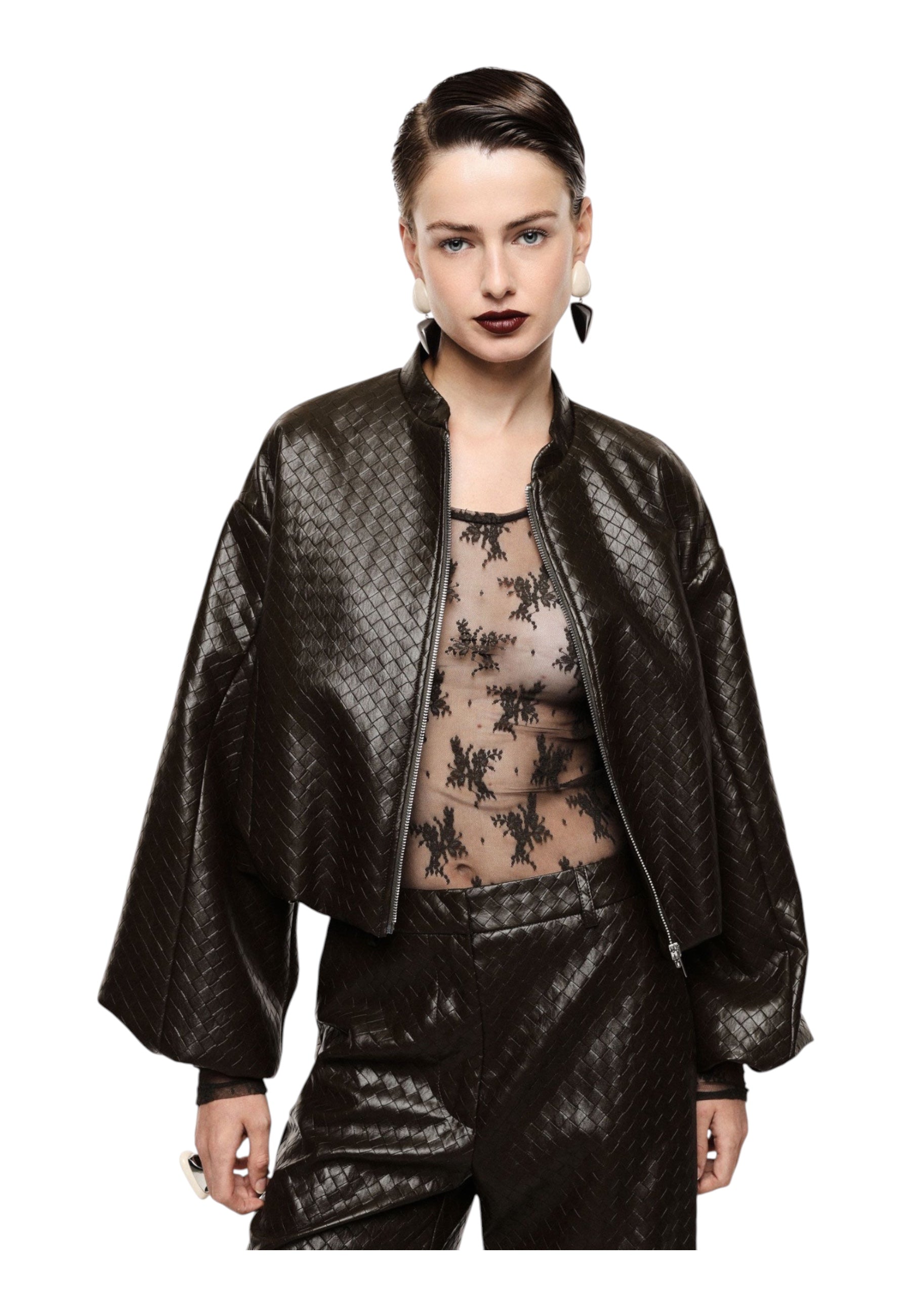 Bomber jacket corta donna marrone imperial - giacche