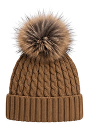Cappello marotta con pompon in lana marrone blauer - cappelli