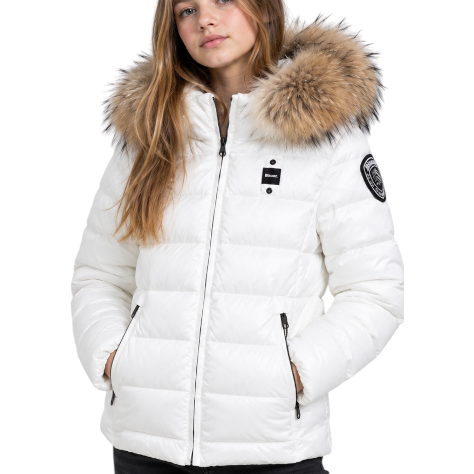 Giubbotto ivory micro rip bambina bianco blauer - giubbotti