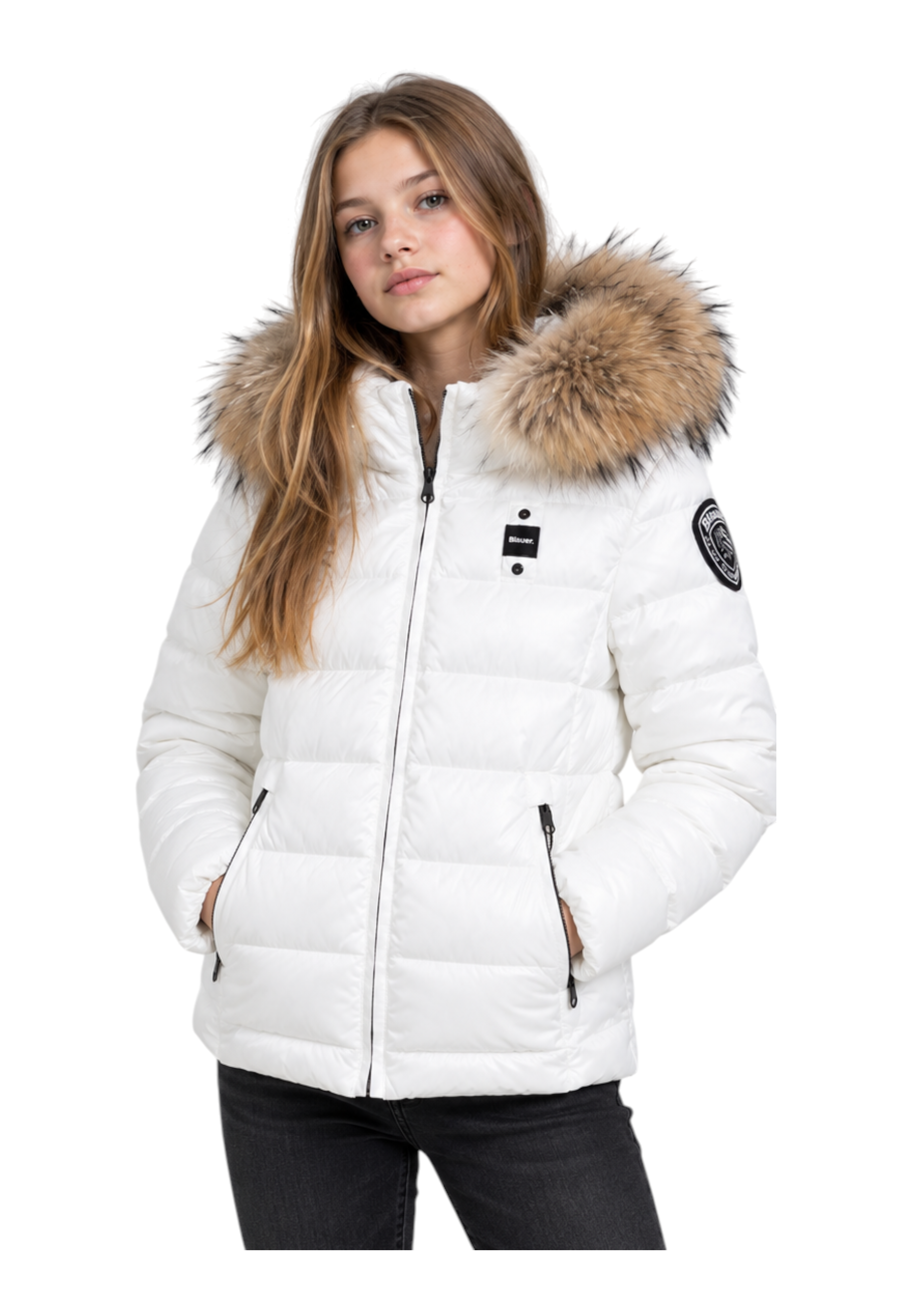 Giubbotto ivory micro rip bambina bianco blauer - giubbotti