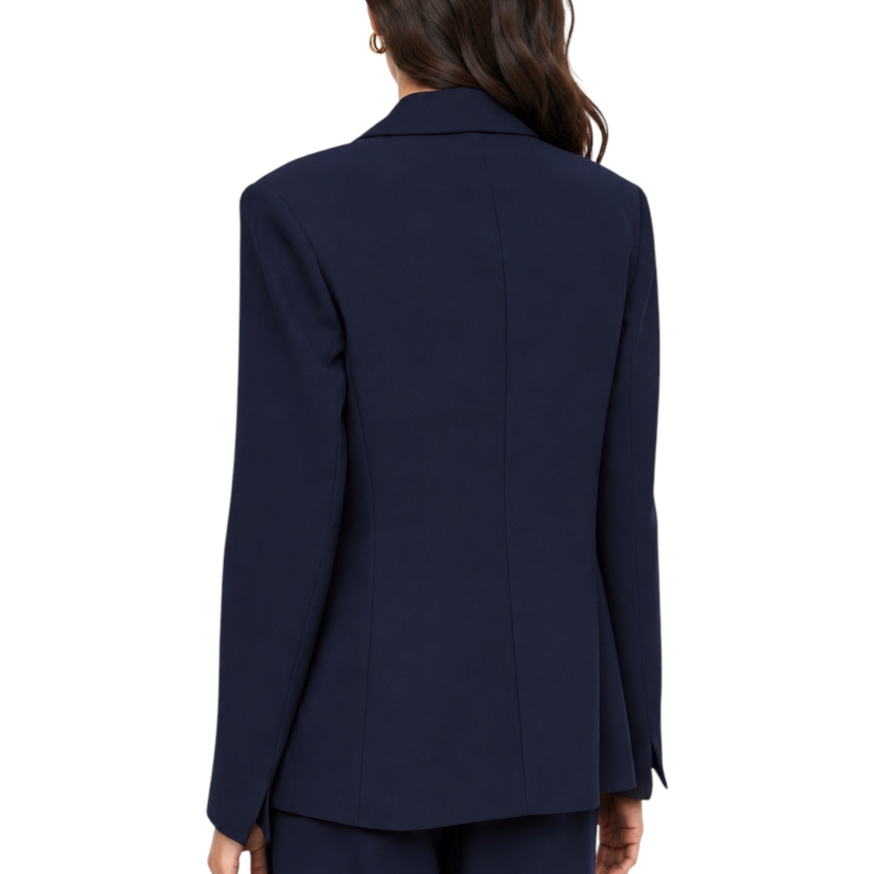Blazer monopetto con tasche a patta laterali donna blu imperial